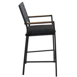 Dehner Barstuhl Montpellier 56,5 x 55,5 x 113 cm Dunkelgrau/Braun