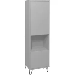 Vitrine MÄUSBACHER "Bonnie TOPSELLER", grau (kreidegrau matt lack), B:41cm H:145cm T:32cm, Schränke, Vitrine mit Drahtgestell