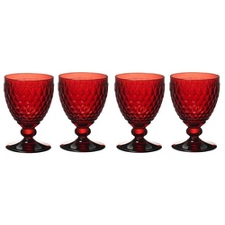 Villeroy & Boch Rotweinglas Boston Coloured Rotweingläser 310 ml 4er Set, Glas rot