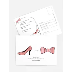 Antwortkarten Hochzeit selbst gestalten mit Spruch und Fotos im Onlinedesigner bei Meine-Kartenmanufaktur.de