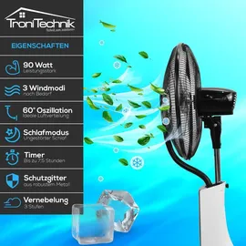 Tronitechnik SV05 40 cm Standventilator schwarz inkl. Oszillation