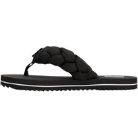 Tommy Jeans Damen Flip Flops Braided Beach Sandal mit Flecht-Detail, Schwarz (Black), 36