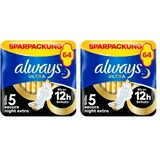 Always Ultra Binden Damen Gr. 5, Secure Night Extra, 64 Damenbinden mit Flügeln (4 x 16 Stück) Multipack, dünn und super saugfähig, geruchsneutralisierend und Auslaufschutz (Packung mit 2)