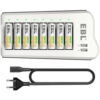 EBL Batterieladegerät - LED Multi Charger für 8 AA/AAA Akkus Akku-Ladestation (1-tlg)