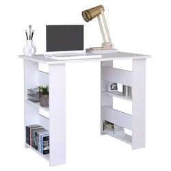 Schreibtisch VCM "Holz Schreibtisch Computertisch Efilo" Gr. 90, weiß, B:90cm H:74cm T:56cm, Tische