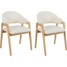 Costway 2er Set Esszimmerstühle, mit gepolstertem Sitz Holz