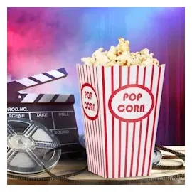 Relaxdays Popcorntüten, 100er Set, gestreift, Retro-Optik, Kino, Filmabend Zubehör, Pappe, Popcornbehälter, rot/weiß