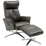 Happy Home Relaxsessel mit Hocker elektrisch 71,5 x 106,5 x 88 cm Grau