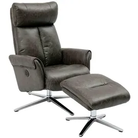 Happy Home Relaxsessel mit Hocker elektrisch 71,5 x 106,5 x 88 cm Grau
