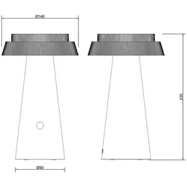 GLOBO Solarleuchte Kunststoff H 23 cm inkl. Touchdimmer weiß