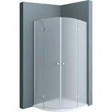 doporro Duschkabine 100x100x190cm Duschabtrennung inkl. flache-Duschwanne ESG-Sicherheitsglas Satiniert Easy-Clean-Beschichtung ... - milchig