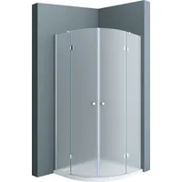 doporro Duschkabine 100x100x190cm Duschabtrennung inkl. flache-Duschwanne ESG-Sicherheitsglas Satiniert Easy-Clean-Beschichtung ... - milchig