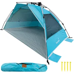 Strandmuschel - Skal - Quick-Start Strandzelt - UV-Schutz 80+ - Windschutz blau No Size