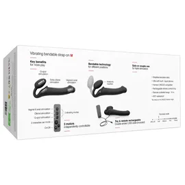 Strap-On-Me Strapless Strap-on „Vibrating Bendable“ mit 3 Motoren, schwarz