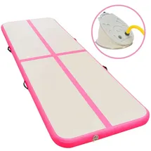 vidaXL Aufblasbare Gymnastikmatte mit Pumpe 700×100×10 cm PVC Rosa