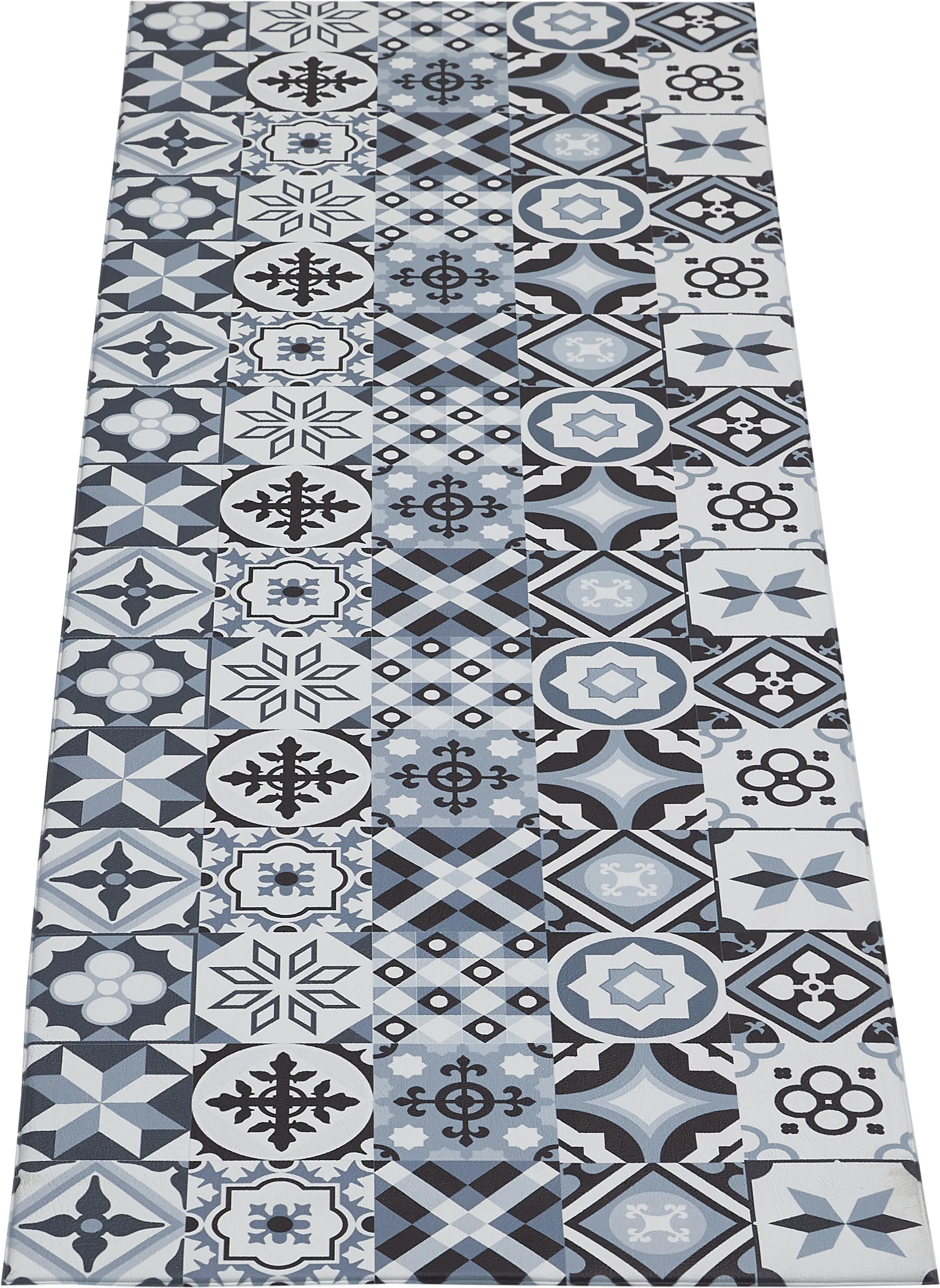 ANDIAMO Vinylteppich "Marrakesch" Teppiche abwischbar, rutschhemmend, Fliesen Design, auch als Läufer erhältlich Gr. B/L: 50 cm x 150 cm, 5 mm, 1 St., grau Küchenteppiche