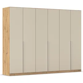 otto home Drehtürenschrank OTTO HOME "Kleiderschrank Schrank Garderobe AGORDO TOPSELLER Schlafzimmer", braun (eiche artisan, champagner), B:271cm H:210cm T:54cm, Holzwerkstoff, Schränke, Drehtürenschrank, durchdachte Innenausstattung, in 7 Breiten und 2 Höhen MADE