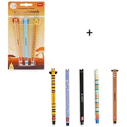 Legami Radierbare Gel Stifte Bundle - NEU Set Wild Savannah + 5 löscbare Stifte