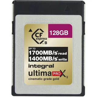 Integral 128GB CFexpress Typ B SD-Karte 2.0 12K & 8K RAW & 8K 120 Für Advanced Cinematic & DSLR Kameras, die eine hohe Schreibgeschwindigkeit < 1300 MB/s erfordern | CF Express Type B | CF Express