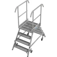 Krause KRAUSE® STABILO fahrbare Podestleiter, beidseitig begehbar, Profilrost R13,