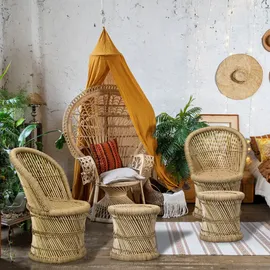 Marrakesch Orient & Mediterran Interior Boho style Gartensessel 42 x 43 x 76 cm beige 1 St.