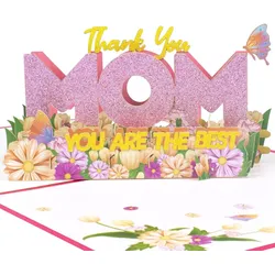 Coonoor Geburtstagskarten 3D Pop Up Karte,Geburtstagskarte mit Umschlag,Grußkarte für Muttertag
