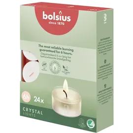 Bolsius Teelichter 24 Stück transparent/weiß