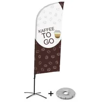Showdown Displays Beachflag Alu Wind Komplett-Set Kaffee To Go