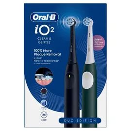 Oral-B iO Series 2 Night Black + 2. Handstück Forest Green + Reiseetui