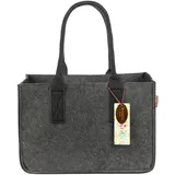 RAIKOU KULT Filz-Tasche Shopper NEU Filzkorb Einkaufstasche Henkeltasche Zeitungskorb Stabile Kaminholztasche Zeitungsständer auch für Spielzeug Garten Picknick Strand 40 * 27 * 27 Anthrazit/Schwarz