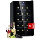 Klarstein Weinkühlschrank Barolo 15 Uno, für 15 Standardflaschen á 0,75l,Wein Flaschenkühlschrank Weintemperierschrank Weinschrank Kühlschrank schwarz