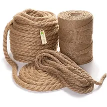 BooGardi Juteseil in verschiedene Stärken und Längen · Ø 30mm Länge 40m · Naturware zum Basteln · Makramee Naturfaser · Jutefaser