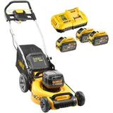 DeWALT Akku-Rasenmäher DCMW564N-XJ 2x18 Volt inkl. Akku Starter-Set DCB118X3-QW - bürstenlos, 48 cm Schnittbreite, Mähen und Mulchen, inkl. 55l Grasfangkorb