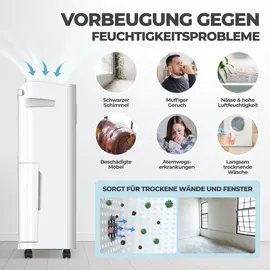 Klamer Luftentfeuchter elektrisch 20L, 180m3 Luftumwälzung pro Stunde, 440W starker Raumentfeuchter, Entfeuchter mit bis zu 5,5 Liter Fassungsvermögen