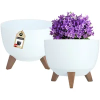Kadax Blumentopf, runde Blumenschale, 29 cm, Weiß, 2 Stück