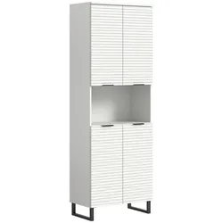 Hochschrank Riff ca. 70x193 cm Weiß/Schwarz