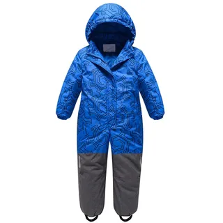 LCIGIA Schneeanzug Baby Kinder Jungen Skianzug Mädchen Einteiliger Schneeanzüge Unisex Winterjacke mit Abnehmbarer Kapuze Wasserdicht Winddicht Ski Jacke&Skihose, Blau, 116 - 116