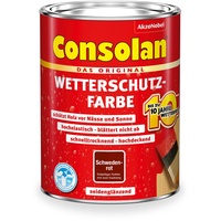 Consolan Wetterschutz-Farbe 750 ml schwedenrot seidenglänzend