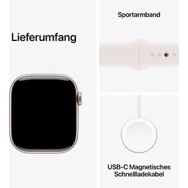 Apple Watch Series 10 GPS 42 mm Aluminiumgehäuse roségold Sportarmband blassrosa S/M