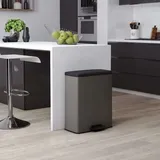 Curver Tretmülleimer Deco Rechteckig 65L Grau, - Grau
