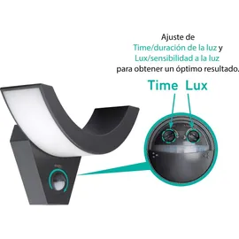 Oktaplex lighting Oktaplex LED Außenleuchte mit Bewegungsmelder Lima IP54 3000K warmweiß