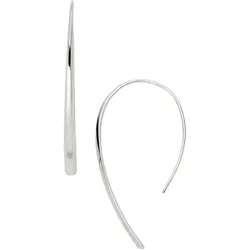 Paar Ohrhaken FOSSIL "Bevel Hoop, Fashion, JF01702040", silber (silberfarben), Ohrringe, Damen, Edelstahl