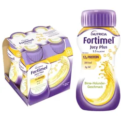 Fortimel Jucy Plus Birne-Holunder-Geschmack 4X200 ml Flüssigkeit