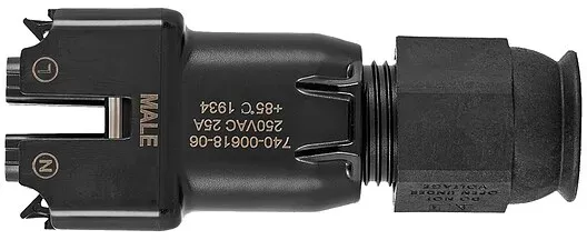 Enphase Q Field Wireable Male Field Connector R- Stecker - einphasiger Stecker für das runde Q-Kabel (* 0% MwSt. gem. §12 Abs. 3 UstG)