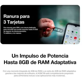 AGM H6 Lite 4 GB RAM 128 GB Schwarz
