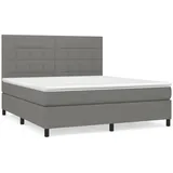 vidaXL Boxspringbett mit Matratze Dunkelgrau 180x200 cm Stoff1400372