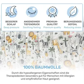DAILYDREAM Gewichtsdecke für Kinder aus 100% Baumwolle, Edition "Safari"