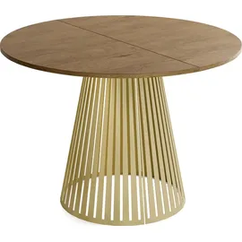 WFL GROUP Esstisch Rund 100 x 76 x 100 cm braun