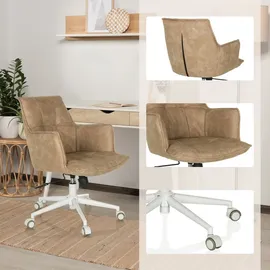hjh living Bürostuhl SOLAO LIFE W Schreibtischstuhl Drehstuhl höhenverstellbar, Stoffbezug Beige