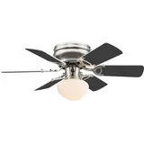 ETC Shop Leiser Decken Ventilator Zugschalter Leuchte Kühler Wärmer Lüfter Lampe 3-Stufen Flügel wendbar anthrazit weiß